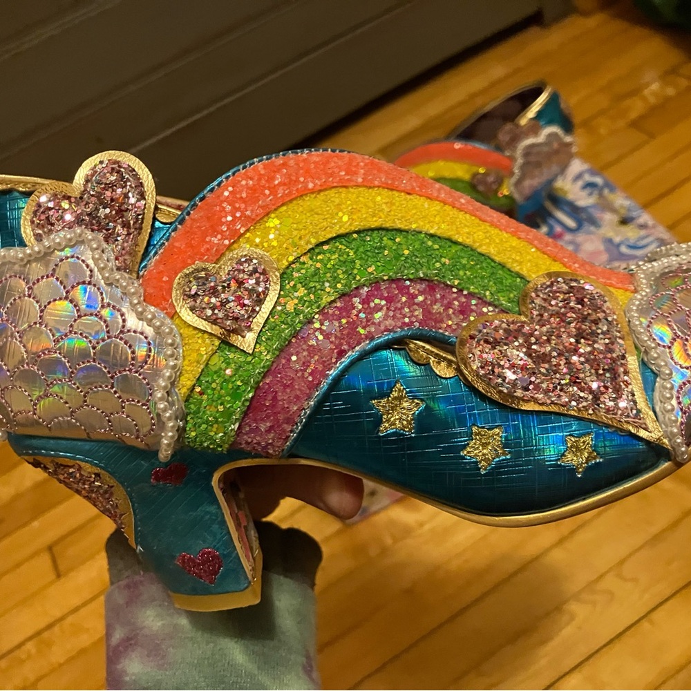 NIB Irregular Choice Rainbow Glitter Heels - Multicolor - Picture 2 of 6